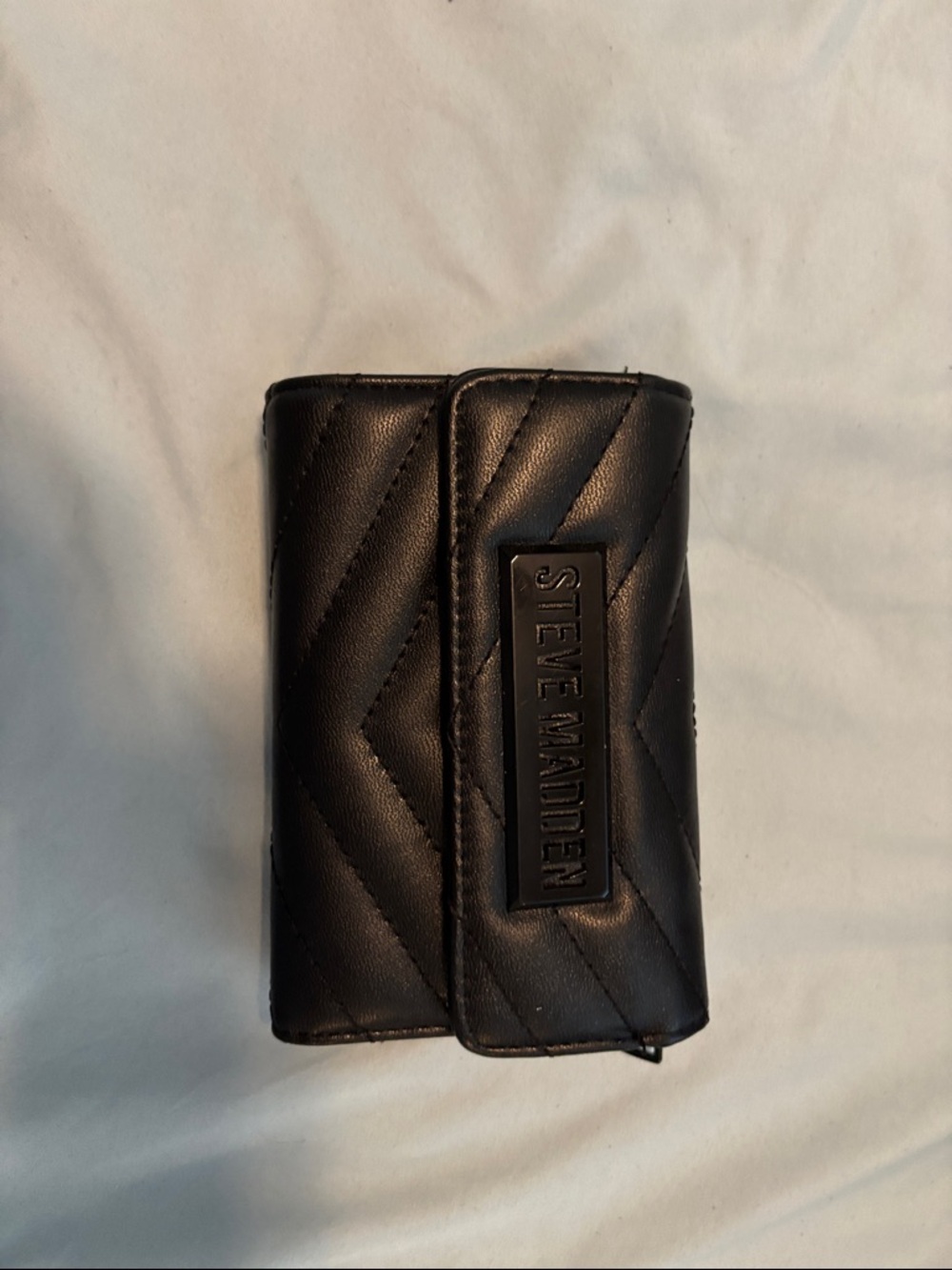 Steve Madden Black Quilted Mini Wallet